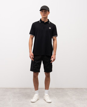 Stone Island Чорне поло з нашивкою логотипа L1S152200010S0018