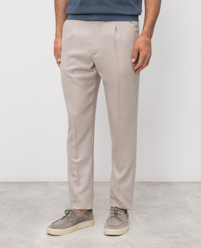 Enrico Mandelli Бежеві штани з кашеміру GYM02B5607