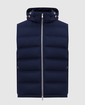 Brunello Cucinelli Синий пуховый жилет из шерсти MQ4631608