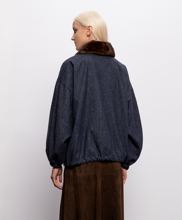 Simonetta Ravizza Синяя куртка Linus из шерсти F06JA404T120M1A изображение 4
