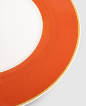 Geminiano Cozzi 1765 Біла порцелянова сервірувальна тарілка Striche Arancio e Oro LGCGU22331019