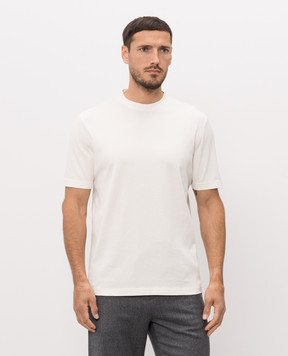 Canali Футболка кольору айворі прямого крою MJ02458T0973