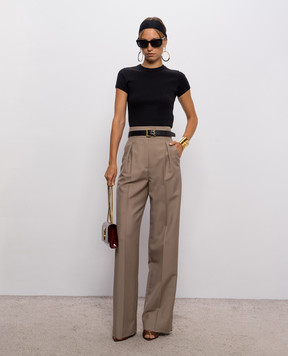 Saint Laurent Чорна футболка з вишивкою монограми 869630Y38BD