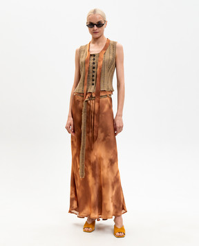 Masnada Коричневый жилет из льна 8013