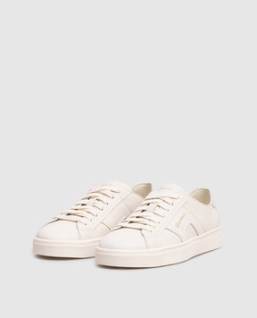 Santoni Белые кожаные кеды с логотипом WBGT61321PNNTDYI