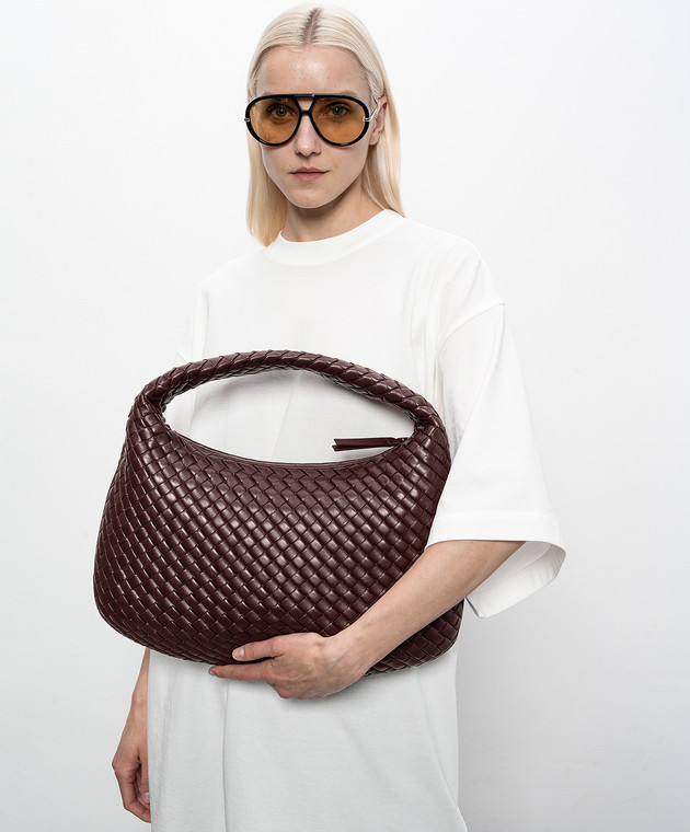 Bottega Veneta Бордовая кожаная сумка-хобо Veneta 873189V66V0 изображение 2