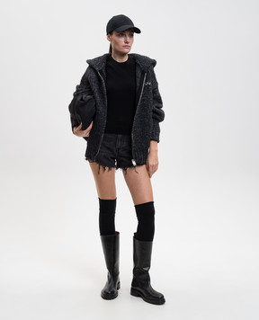 Alexander Wang Черный кардиган с шерстью с логотипом UKC4253059