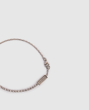 Saint Laurent серебристый браслет Cassandre с кристаллами 712345Y1526