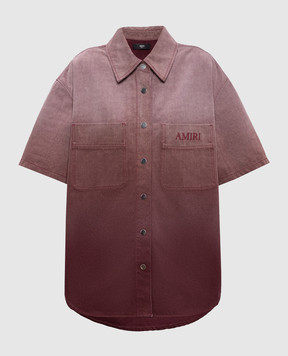 AMIRI Розовая джинсовая рубашка с эффектом деграде AWTOSH1012