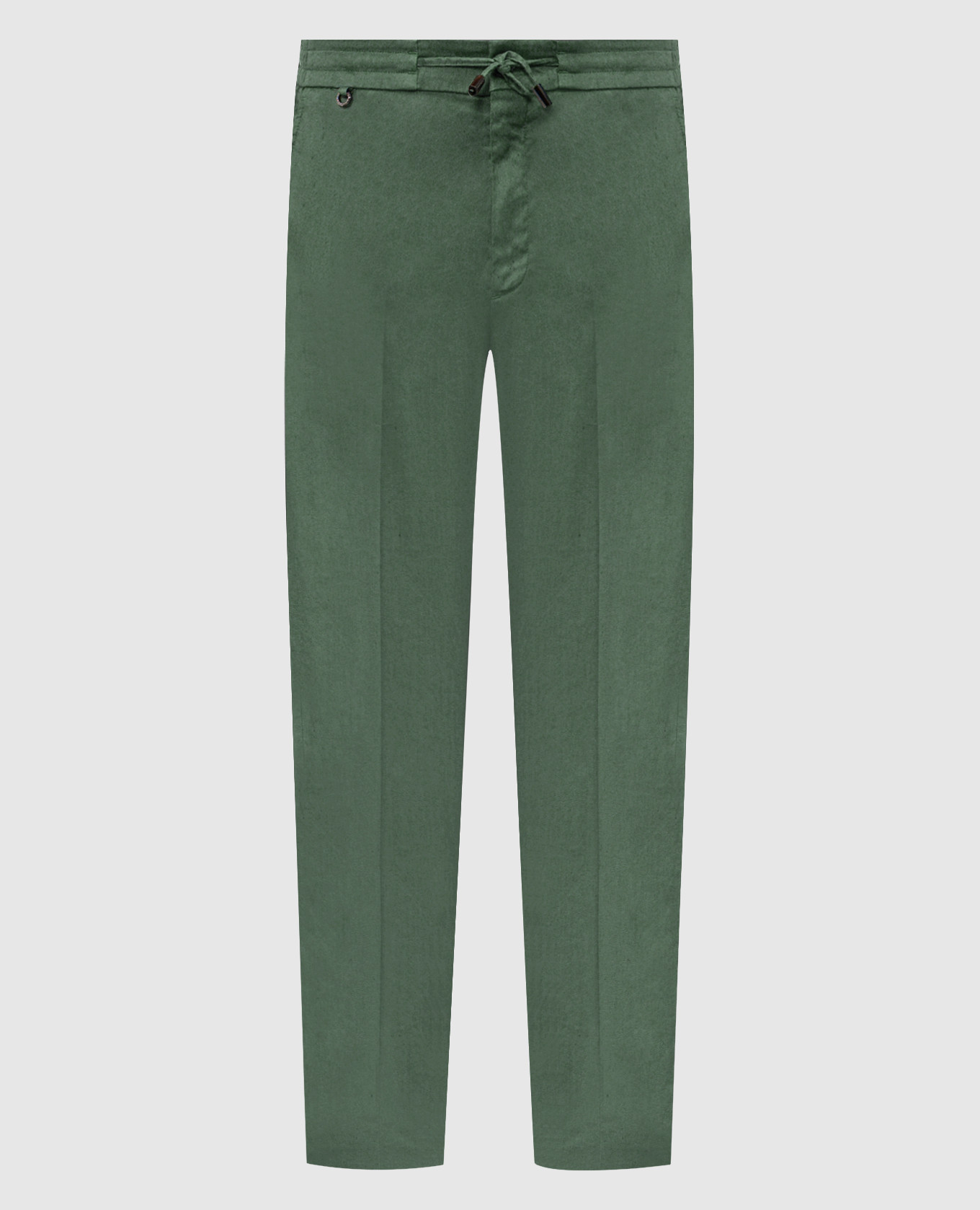 Зеленые брюки с льном