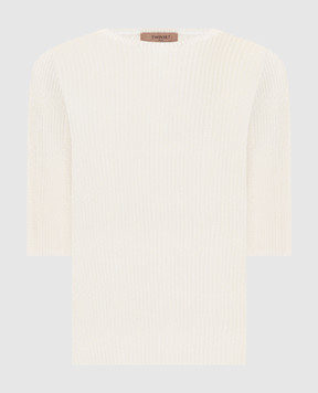 Twinset Белый топ в рубчик 261TP3402