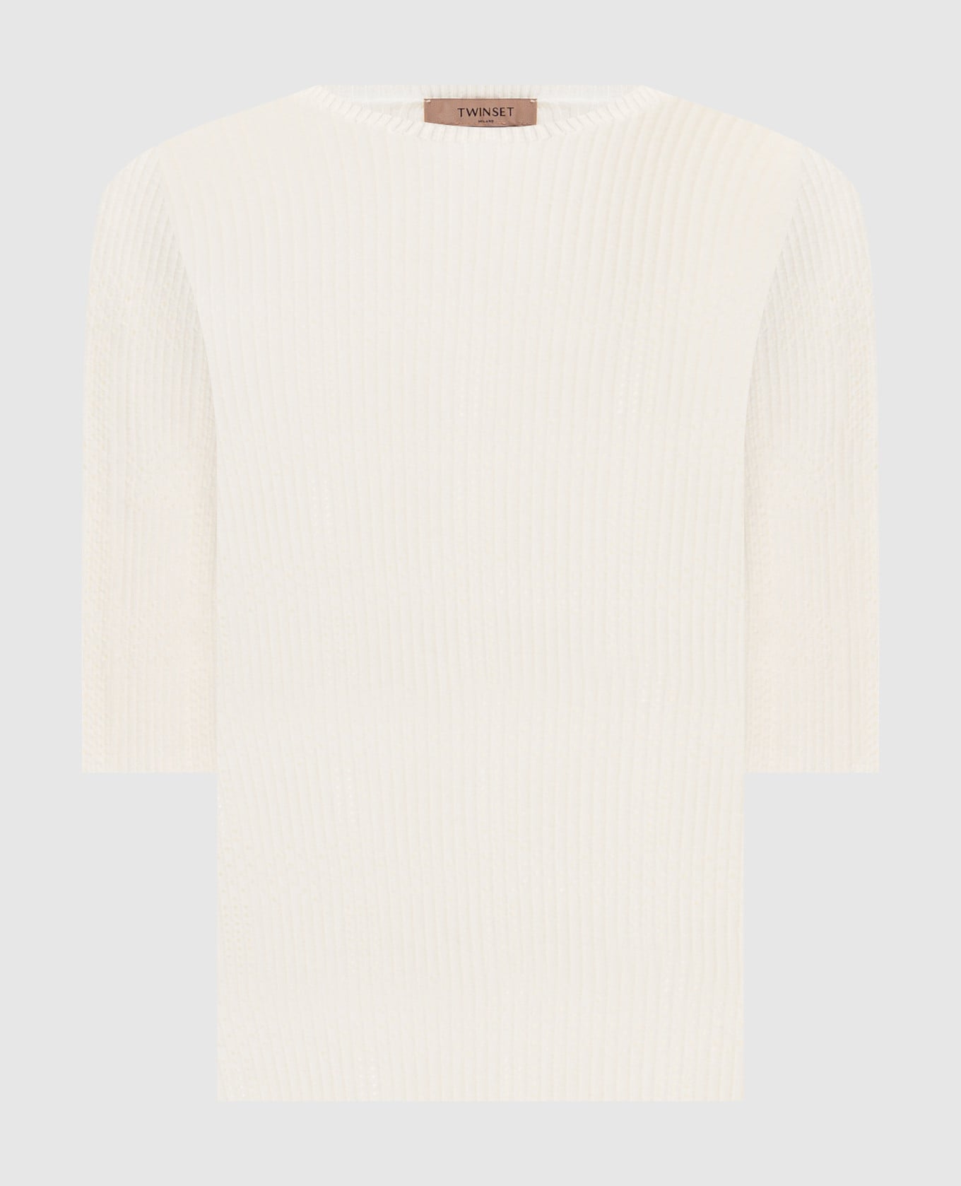 Белый топ в рубчик