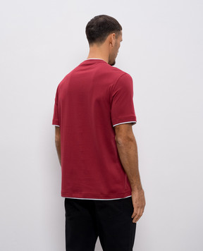 Brunello Cucinelli Бордова футболка з ефектом накладання шарів M0B137427