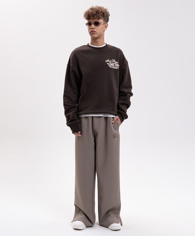 AMIRI Коричневый свитшот с брендовой вышивкой AM426JR010 изображение 2