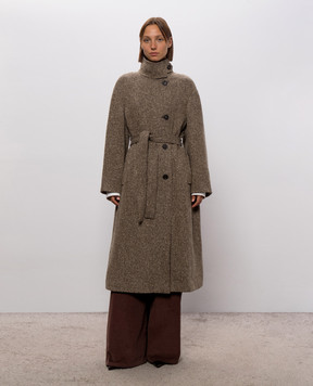 Brunello Cucinelli Коричневое пальто в узор MG5669766