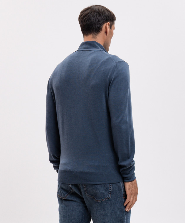 Canali Синій кардиган з вовни MK01149C0022 зображення 4