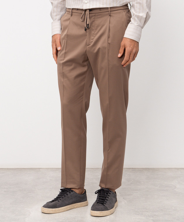 Peserico Коричневые брюки с шерстью R54274D08274 изображение 3