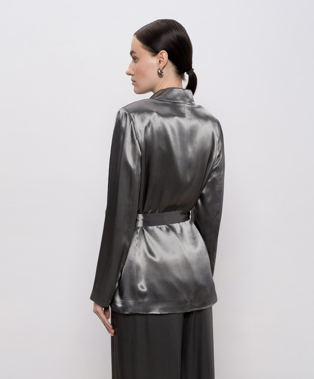 Peserico Зелений двобортний жакет з поясом E01220A01514 зображення 4