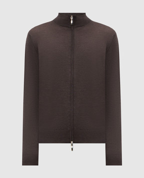 Doriani Cashmere Коричневий кардиган з вовни, шовку та кашеміру 18416B79