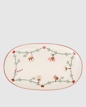 Bloomingville Бежеве різдвяне блюдо з принтом 82062321