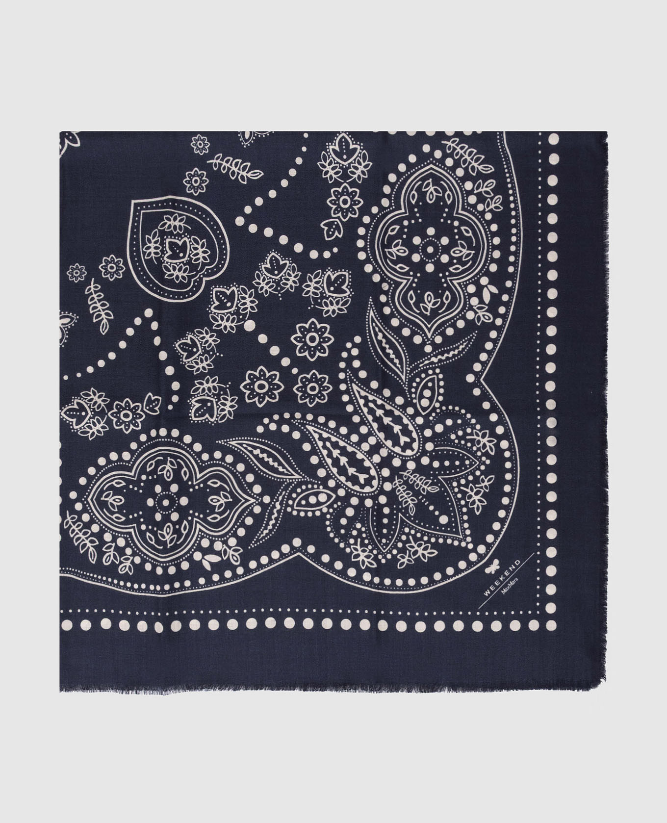 Синий платок KAEDUCATA из шерсти и шелка