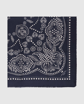 Max Mara Weekend Синя хустка KAEDUCATA з вовни та шовку WKAEDUCATA