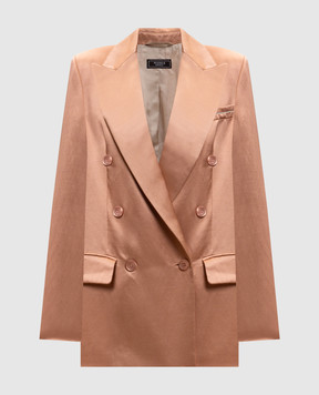 Peserico Розовый двубортный жакет с льном E0122306800