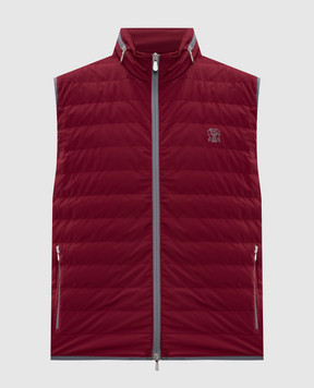 Brunello Cucinelli Бордовый пуховый жилет с эмблемой MM49A7460G