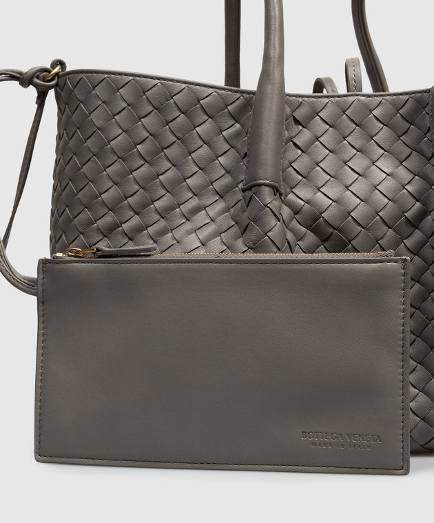 Bottega Veneta Сіра шкіряна сумка-тоут Pinacoteca 854371V5AG1 зображення 4