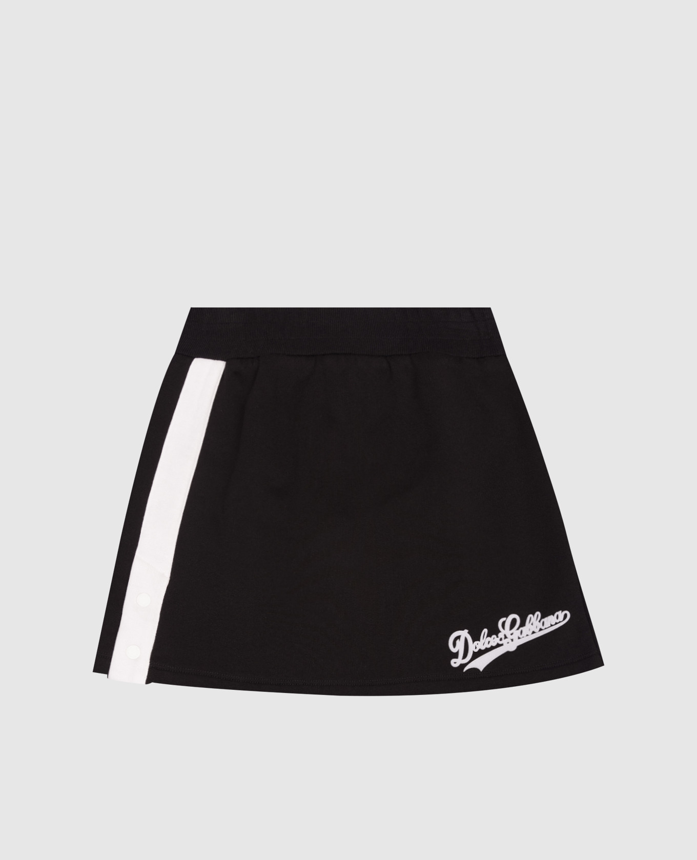 Детская черная юбка с фактурным логотипом