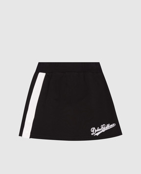 Dolce&Gabbana Дитяча чорна спідниця з фактурним логотипом L5JIC1G7PWH56