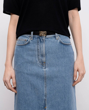 Loulou de Saison Черный кожаный ремень MINAR MINARLDS