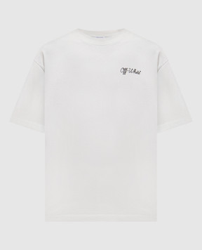 Off-White Зелена футболка з контрастним принтом логотипа 44MAA120S26J01D