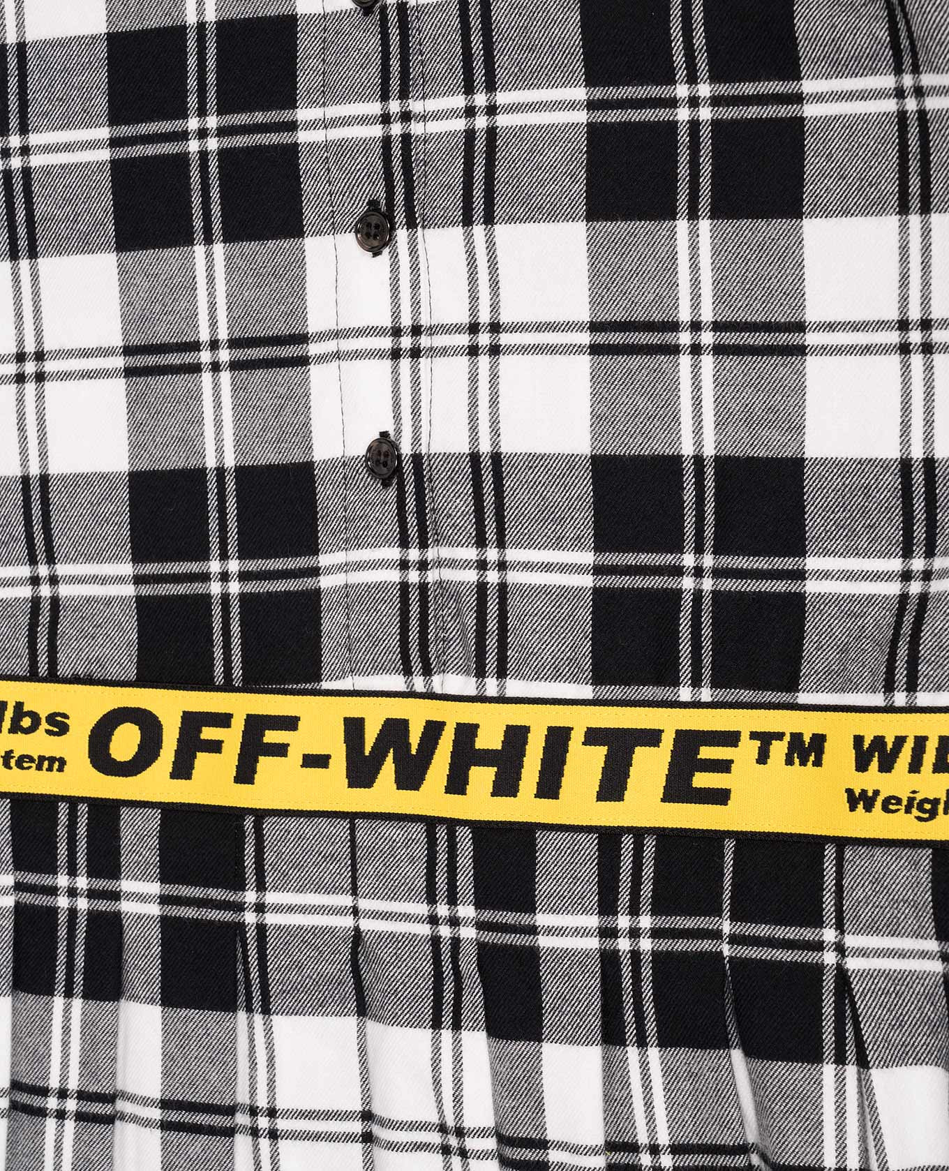 Off-White Дитяча сіра сукня-сорочка в клітинку 44GDB06HF5F001 зображення 6