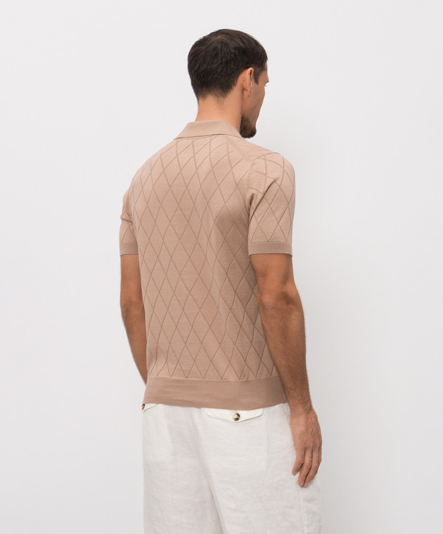 Brunello Cucinelli Коричневое поло с геометрическим узором M29806505P изображение 4
