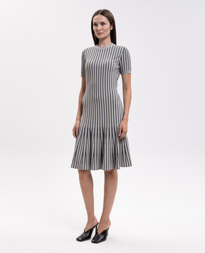 Alexander McQueen Платье цвета айвори в полоску 876347Q1BH0