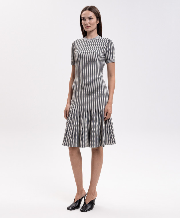 Alexander McQueen Сукня кольору айворі в смужку 876347Q1BH0 зображення 3