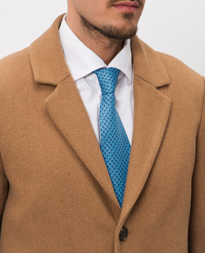 Stefano Ricci Блакитна краватка із шовку у візерунок CH57101