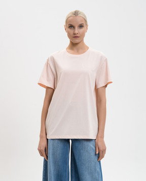 Twinset Розовая футболка с фактурным логотипом 261TT2450