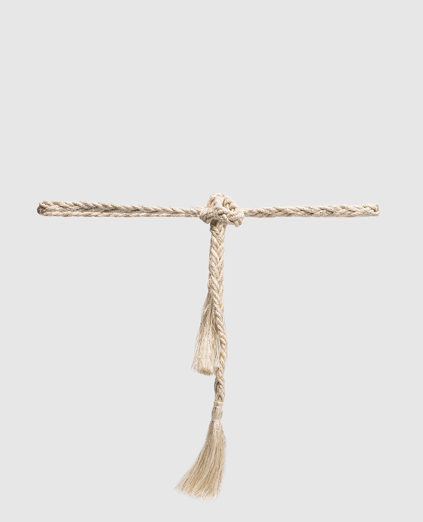 Плетеный пояс CHIUHA цвета айвори из льна