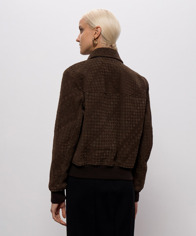 Bottega Veneta Коричнева замшева куртка 875155V6QU0 зображення 4