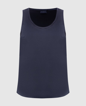 Brunello Cucinelli Синяя майка из шелка M0C59E0600