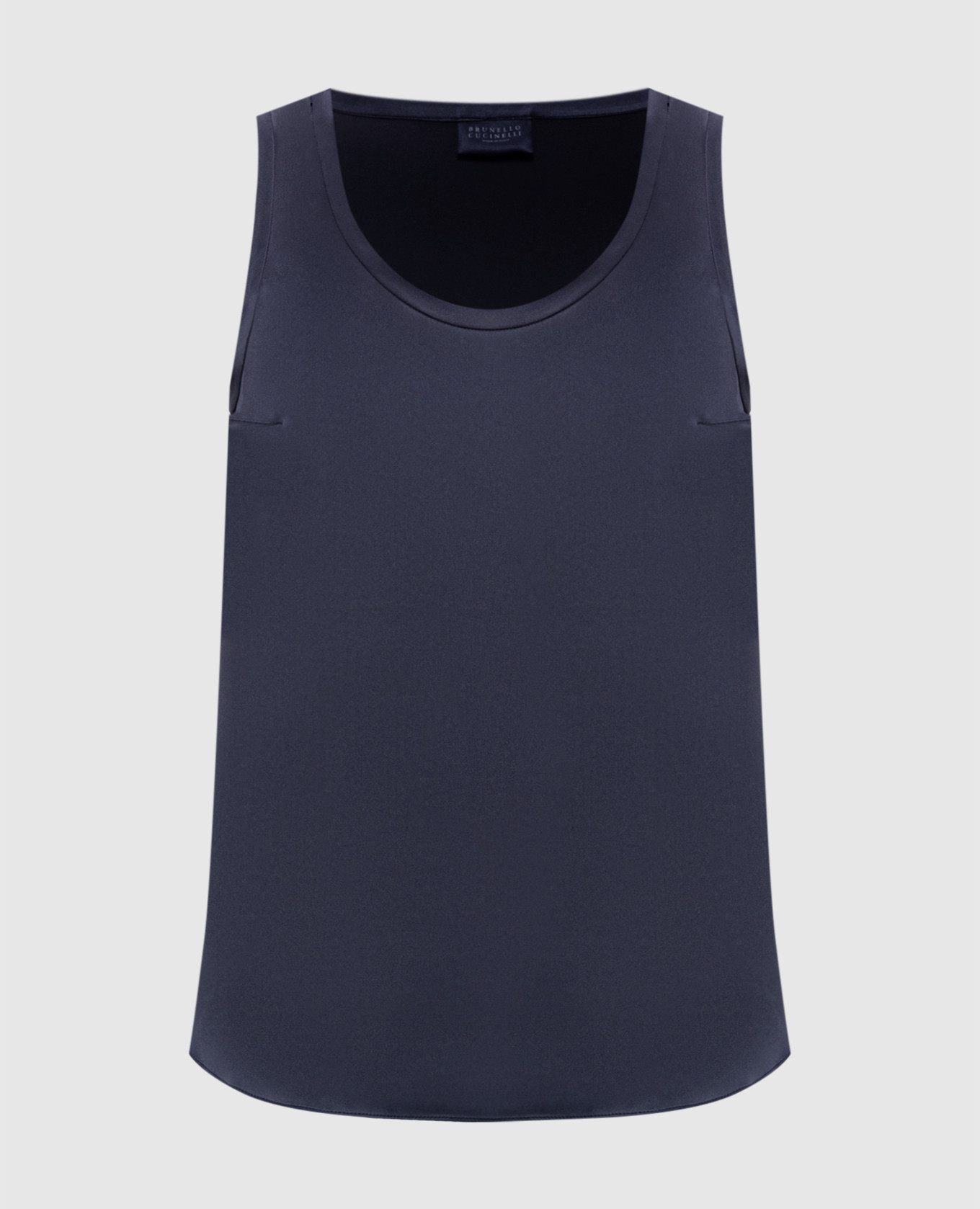 Синяя майка из шелка