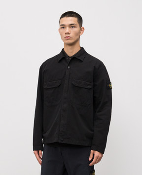 Stone Island Черная рубашка с логотип патч K2S151200009S0211