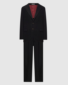 Brunello Cucinelli Черный костюм из шерсти ME226LDTH