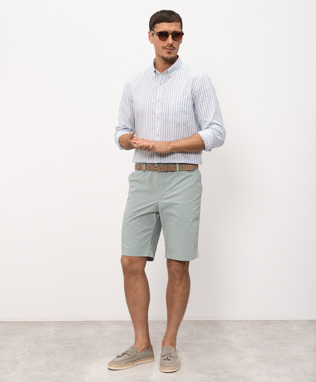 Florentino Рубашка с леном в полоску 126720611851 изображение 2