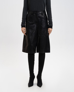 Juun.j Черные кожаные бермуды JW593ZW035