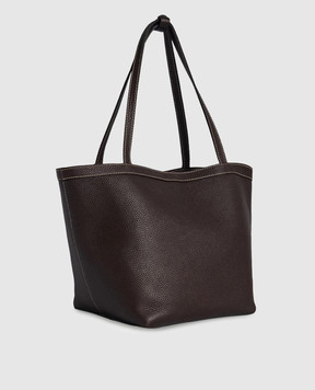 The Row Коричневая кожаная сумка-тоут с логотипом W1893L624