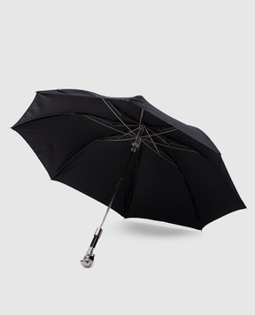 Pasotti Черный складной зонтик Silver Tiger OMITUO64SRASO67681