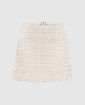 Versace Бежевая твидовая юбка мини 10231211A16514